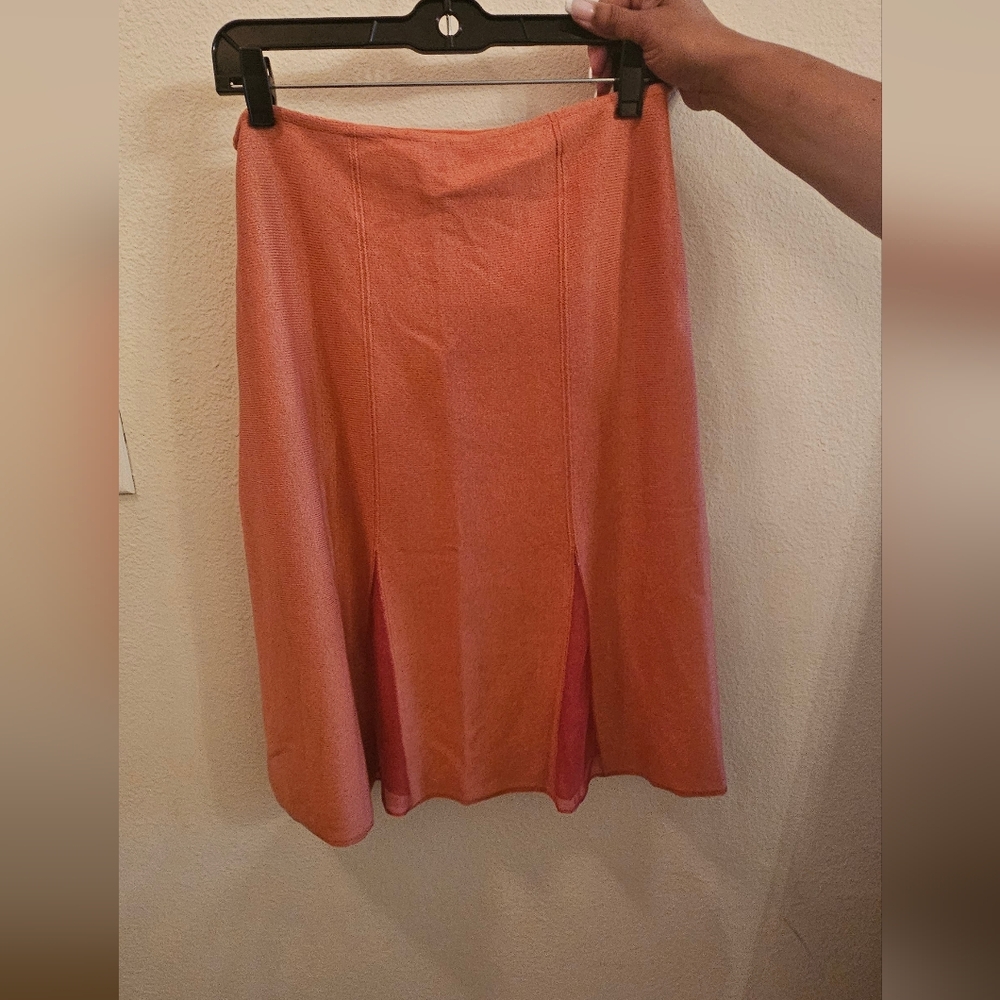 St. John Coral A-Line Midi Skirt